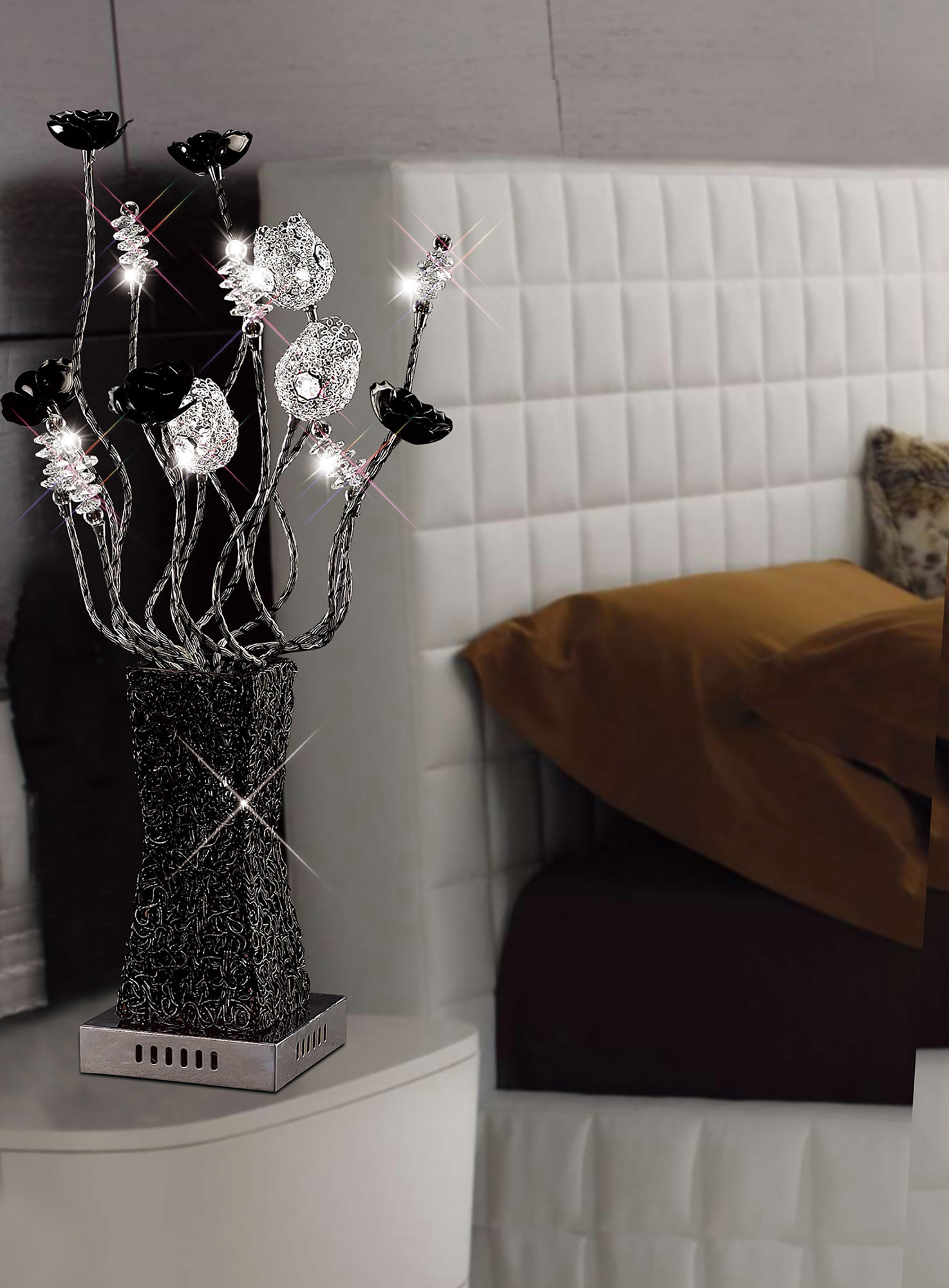 Jasmine Aluminium Crystal Table Lamps Diyas Home Armed Table Lamps Jasmine Aluminium Crystal Table Lamps Diyas Home Armed Table Lamps